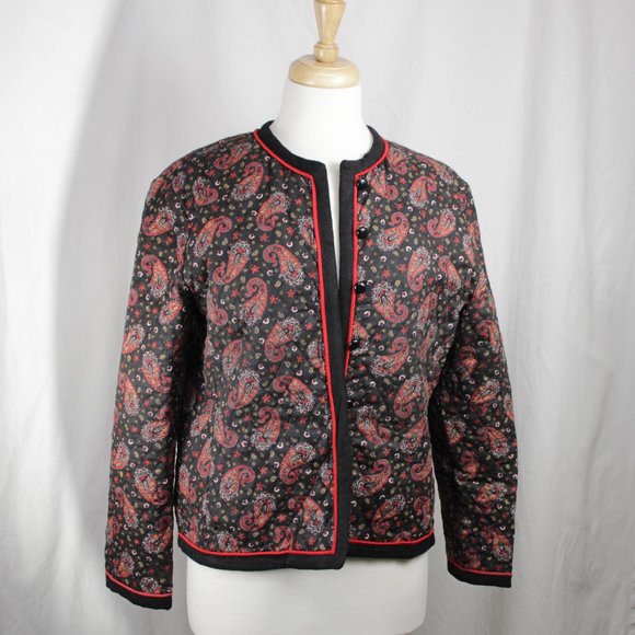 Vintage Y2K Boxy Quilted Paisley Blazer Jacket Sz M - Picture 10 of 10
